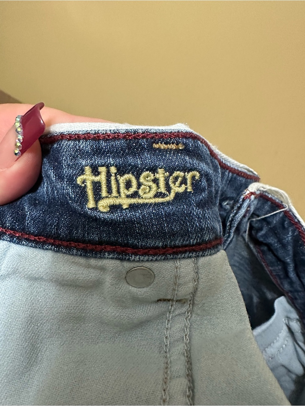 American Eagle VTG Hipster Low Rise Bootcut Jeans Women 16 Long Medium Wash Blue - Picture 5 of 7